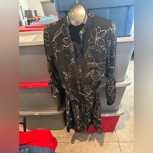 Elegant Black Floral Women's Dress 97